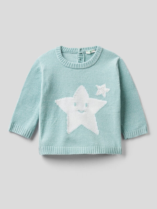 Chenille sweater with inlay New Born (0-18 months)