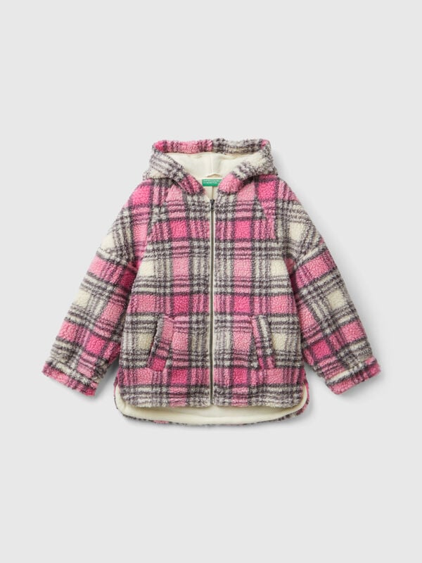 Teddy jacket with check pattern  Junior Girl