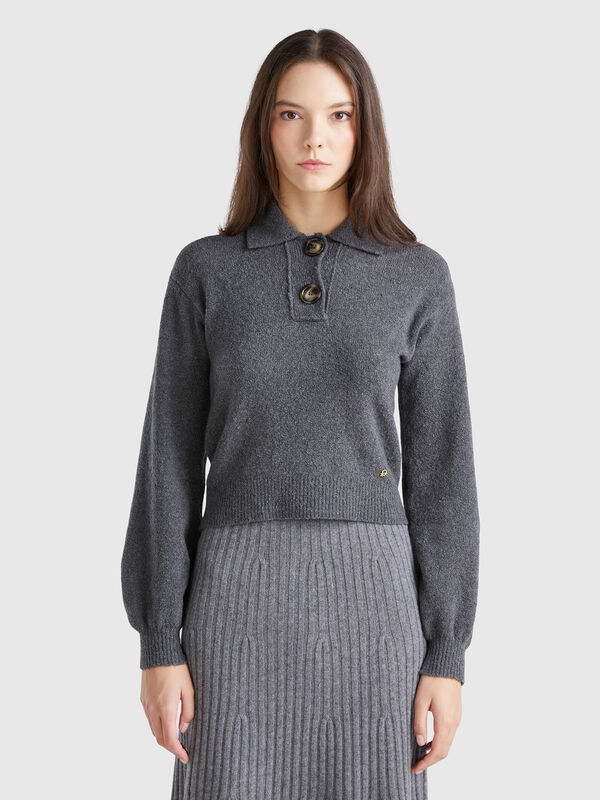 Cropped knit polo Women