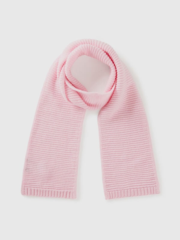 Knit scarf in stretch wool blend Junior Boy