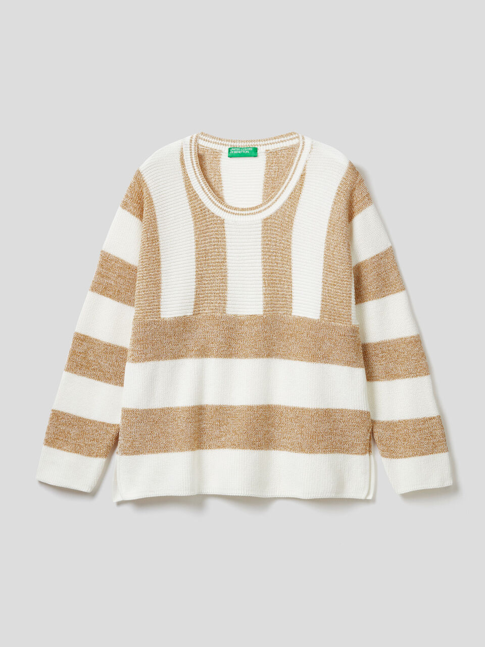 Striped sweater with lurex thread image number 1