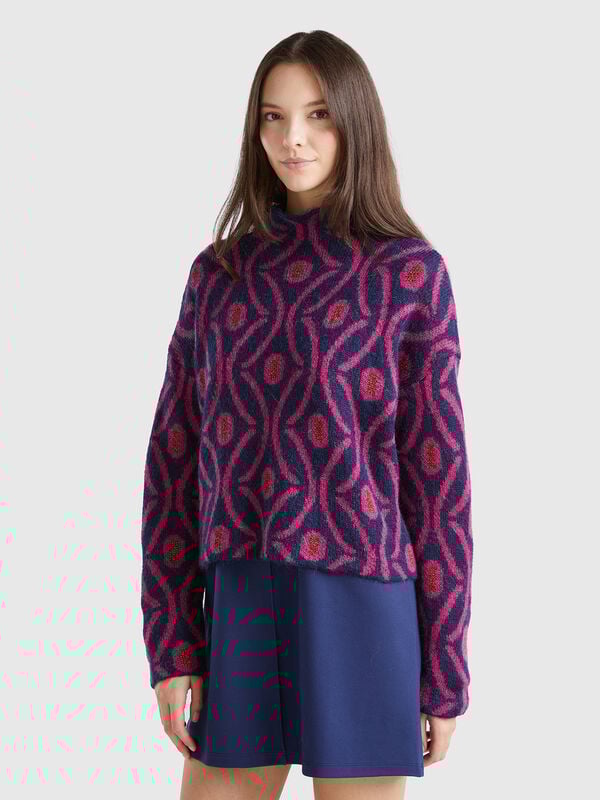Jacquard turtle neck sweater Women