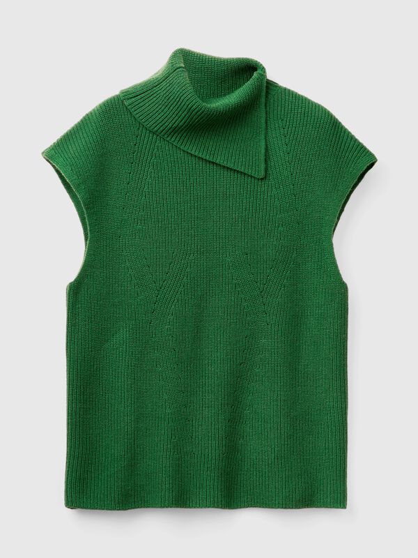 Long vest with high neck Women