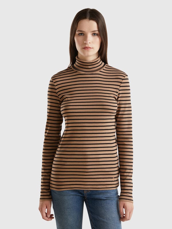 Striped turtleneck t-shirt Women