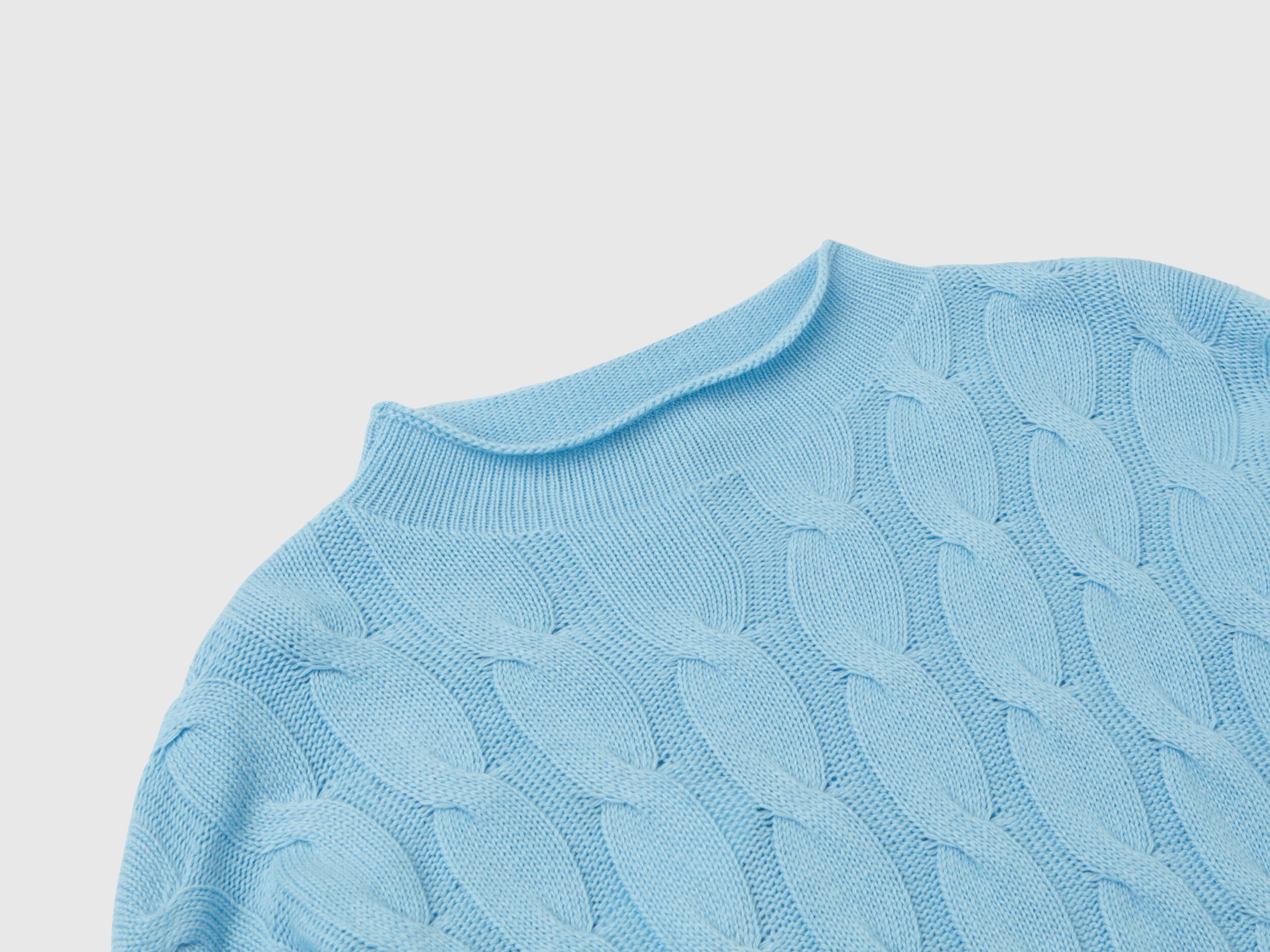 Baby blue discount cable knit sweater