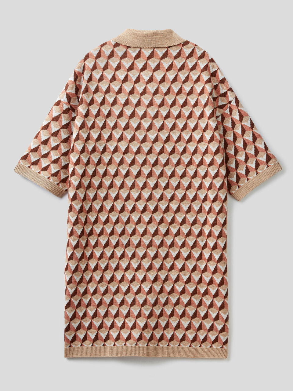 Jacquard dress with polo collar image number 2