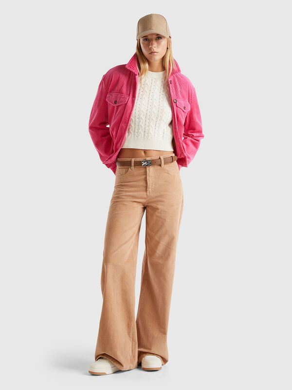 Wide fit velvet trousers Women
