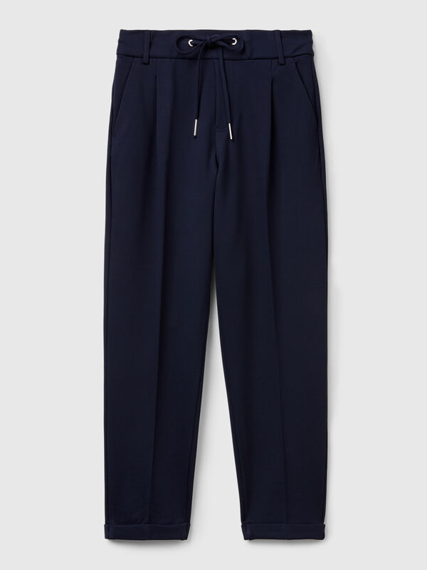 Yarn dyed trousers with drawstring Yarn dyed trousers with drawstring Women