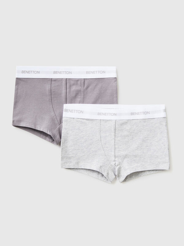 Two pairs of boxers with logoed elastic Junior Boy