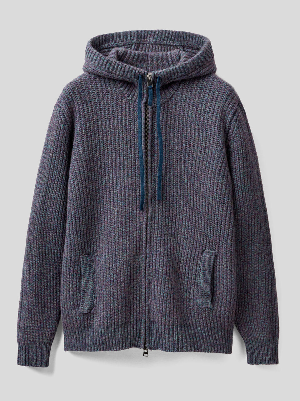 Sweater with hood in Shetland wool image number 1