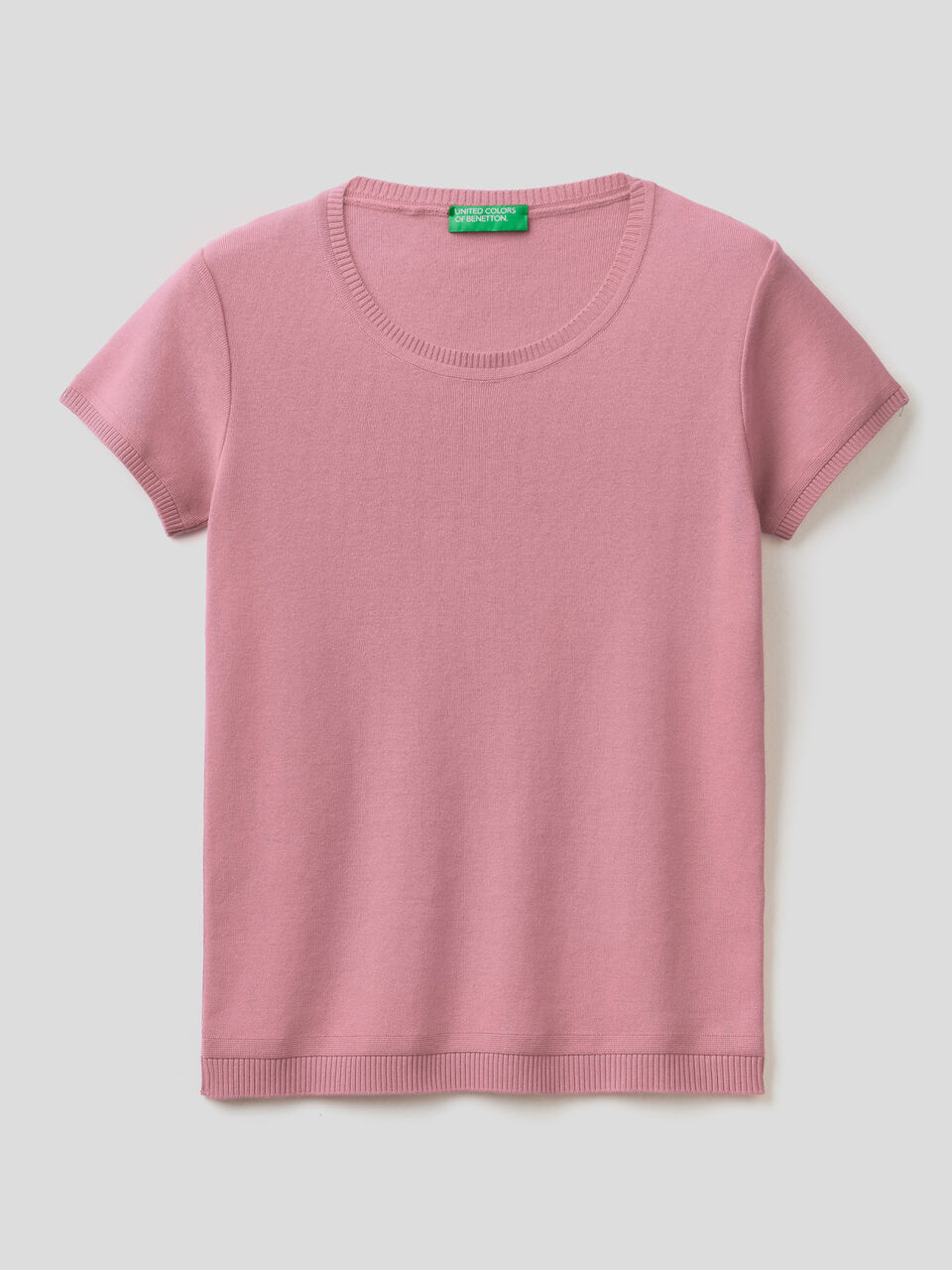 Short sleeve sweater in 100% cotton image number 1