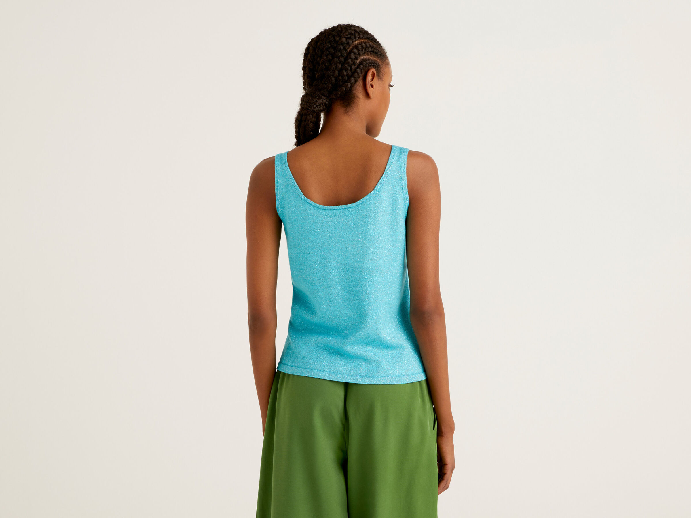 Tank top in viscose and lurex image number 2