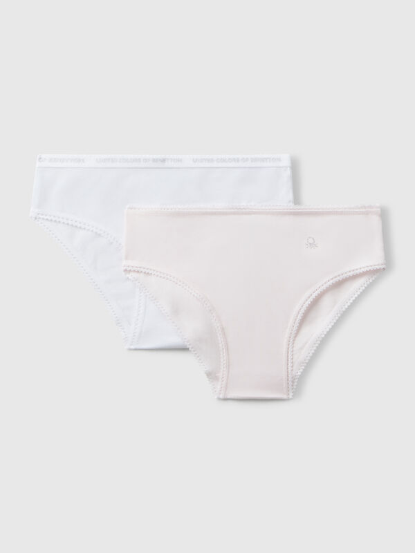 Two pairs of underwear in stretch cotton Junior Girl