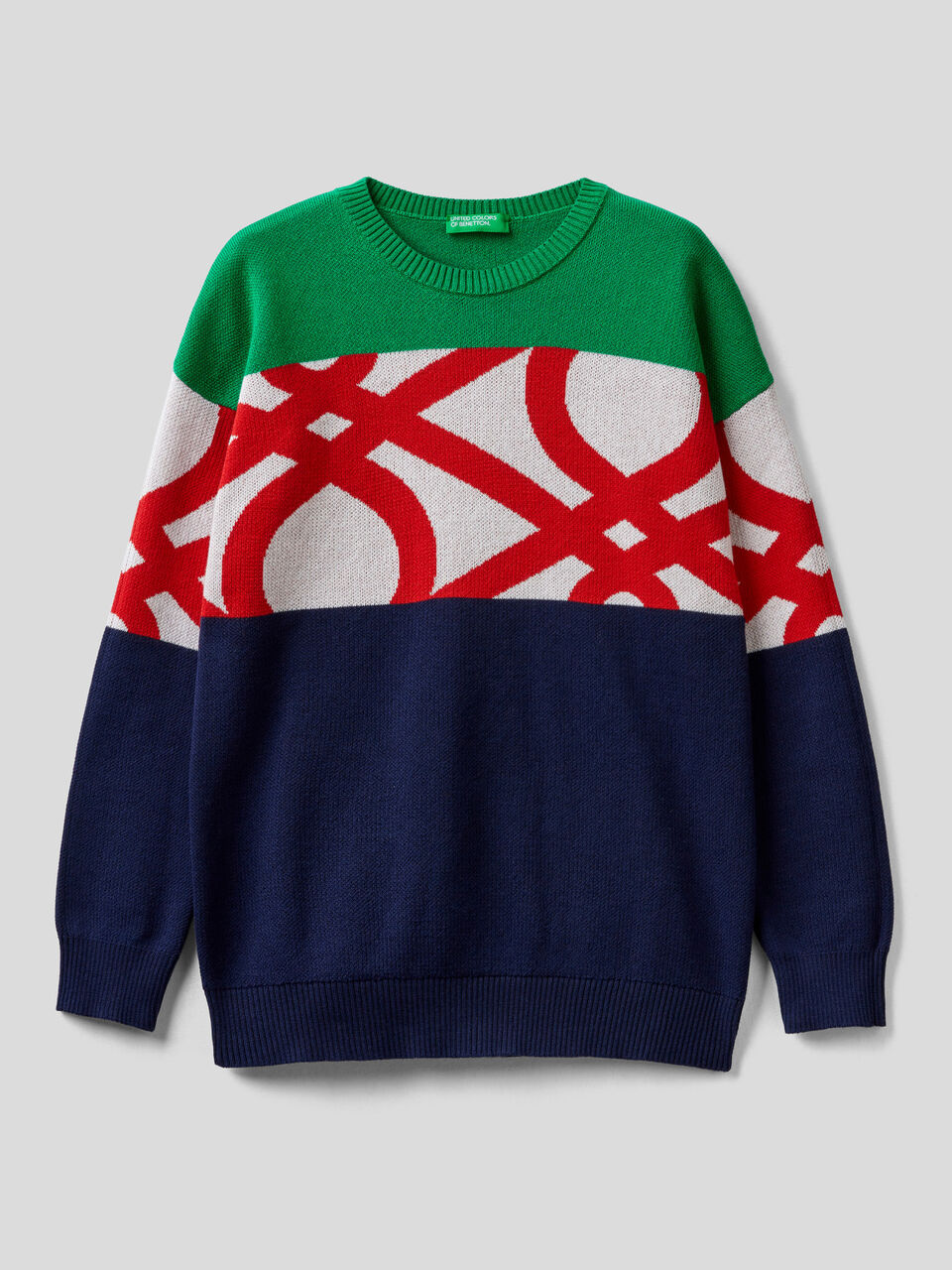 Sweater with logo inlay image number 1