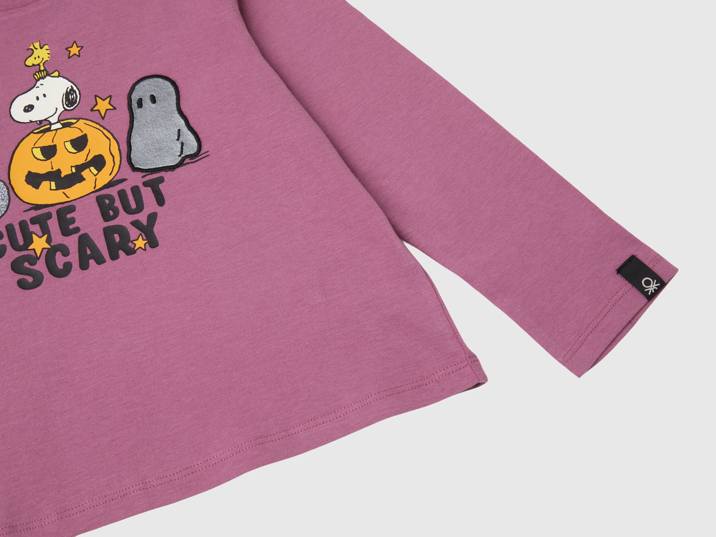 Peanuts t-shirt with glittery print, Dark Mauve - Benetton