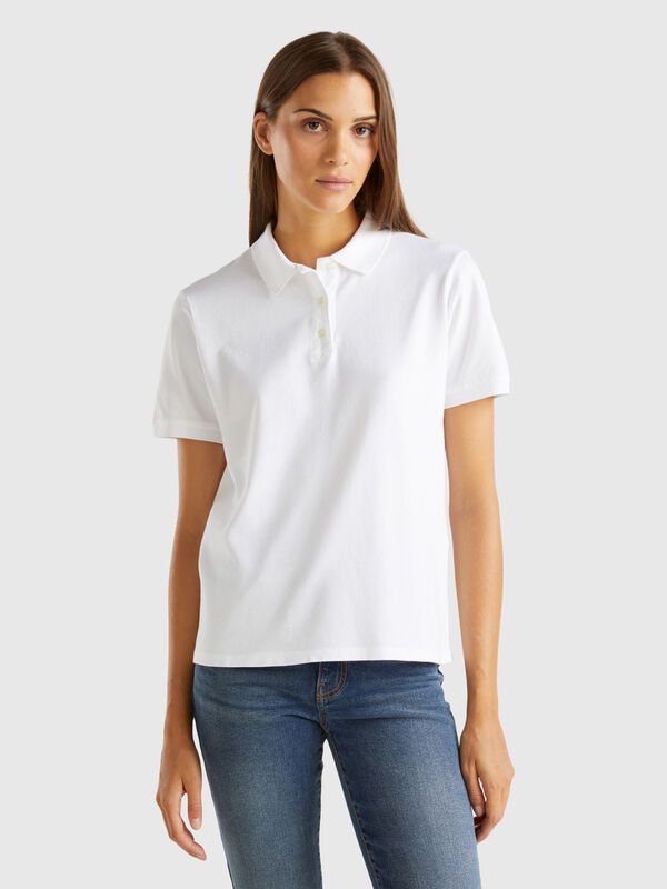 Polo in stretch organic cotton Women