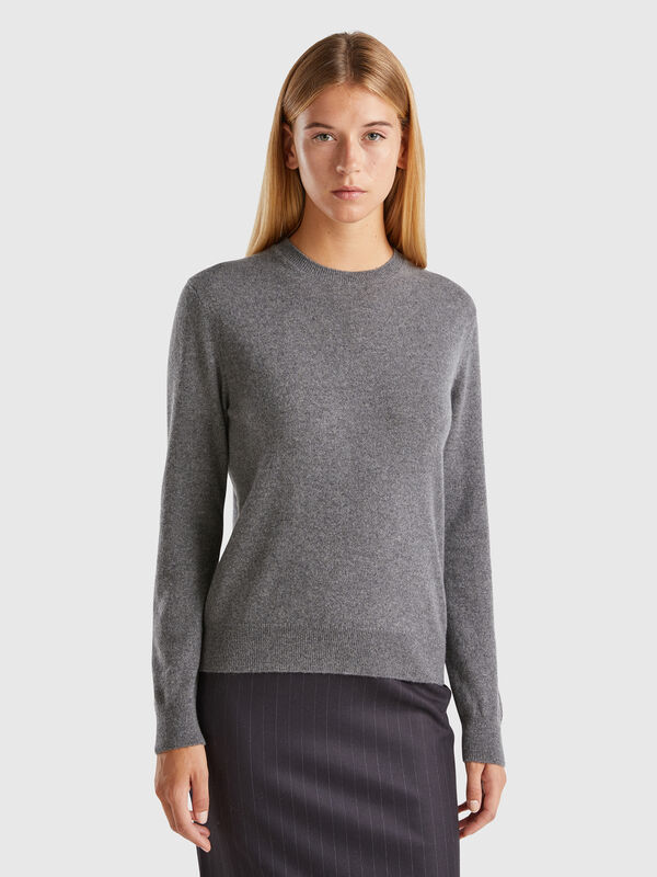 Dark gray sweater in pure cashmere Women