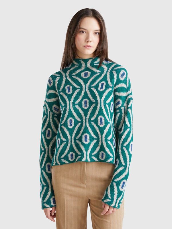Jacquard turtle neck sweater Women