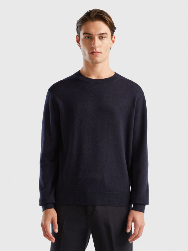Dark blue sweater in pure cashmere Men