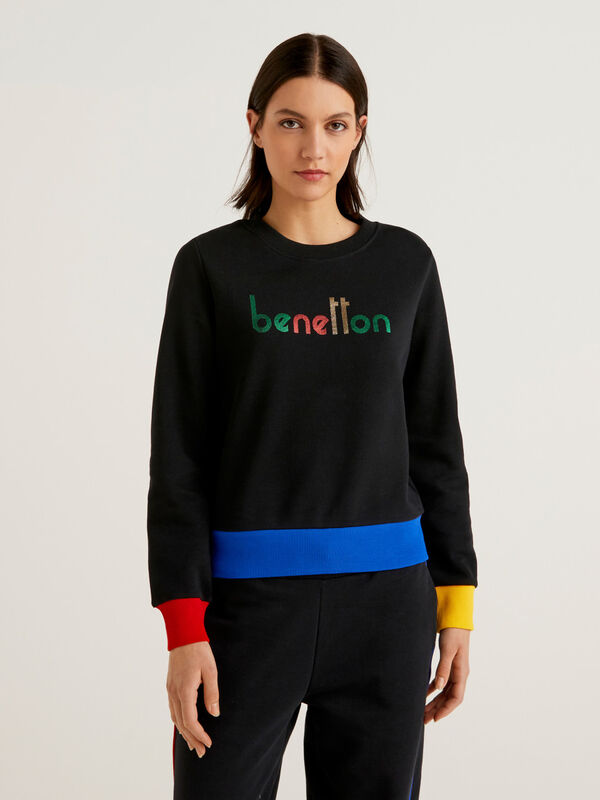 100% cotton sweatshirt with logo print