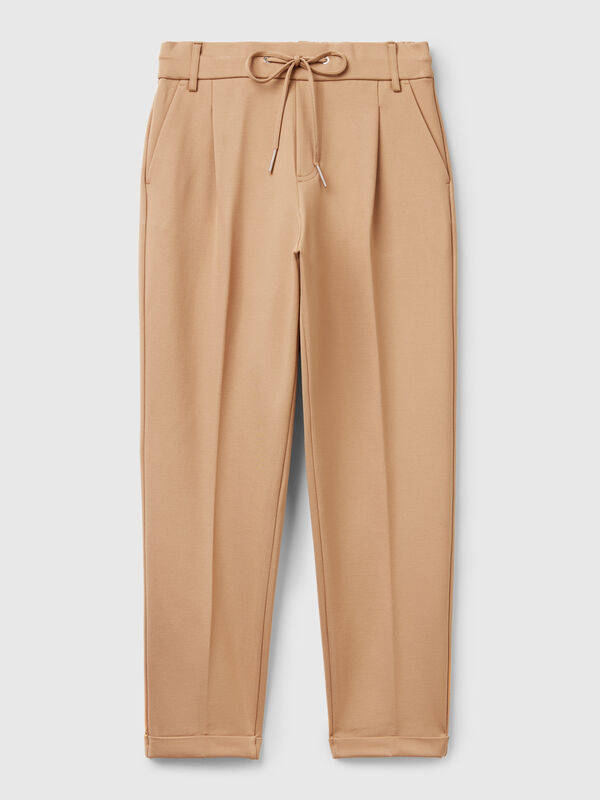 Yarn dyed trousers with drawstring Yarn dyed trousers with drawstring Women