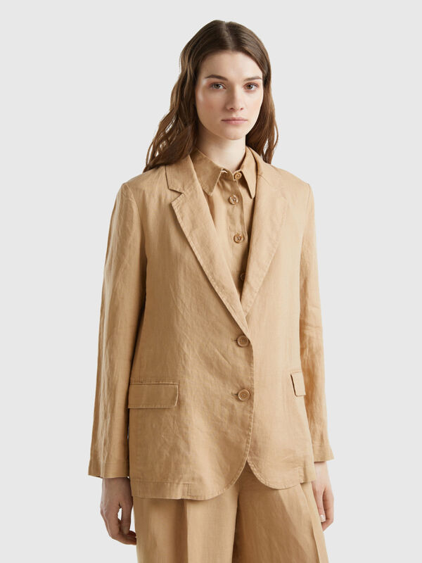 Blazer in pure linen Women