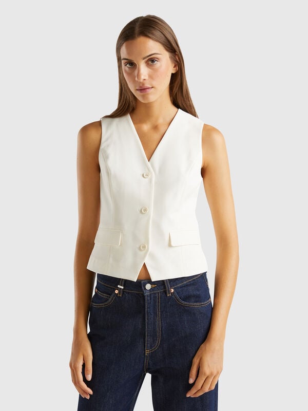 Vest in stretch viscose blend Women