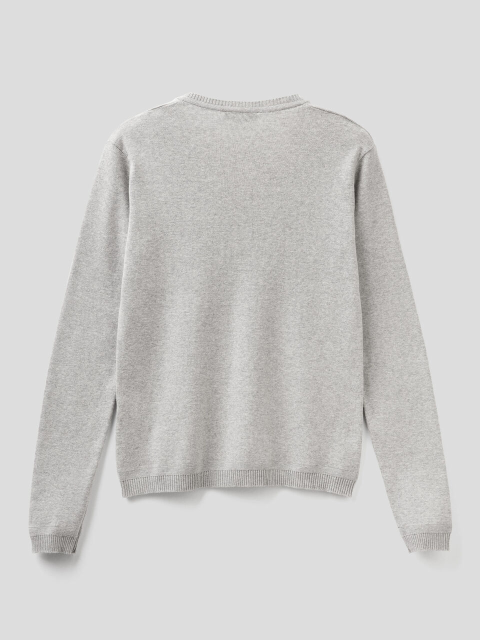 Pure cotton sweater with V-neck image number 2