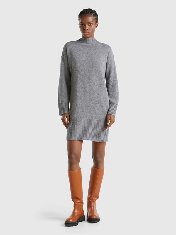 Turtleneck dress in wool blend Women