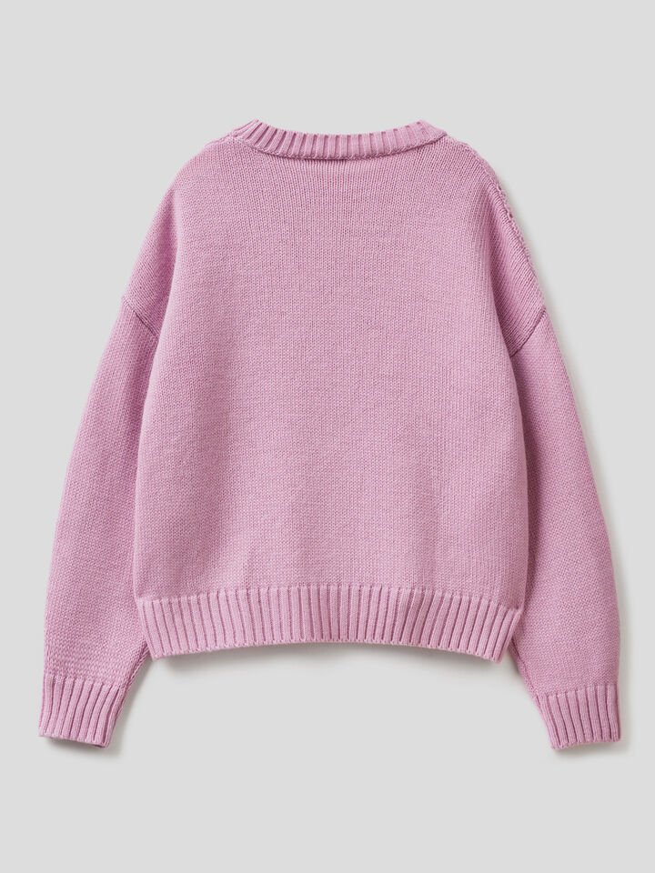 Boxy fit knit sweater image number 2
