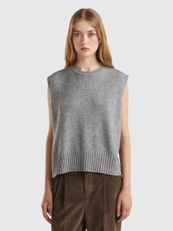 Vest in wool and viscose blend Women