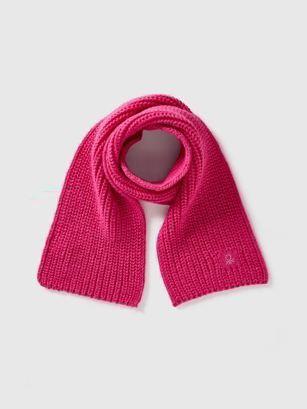 Scarf with rhinestone logo Junior Girl