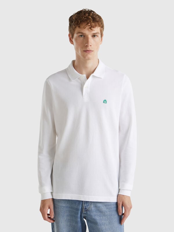 Long sleeve cotton polo Men