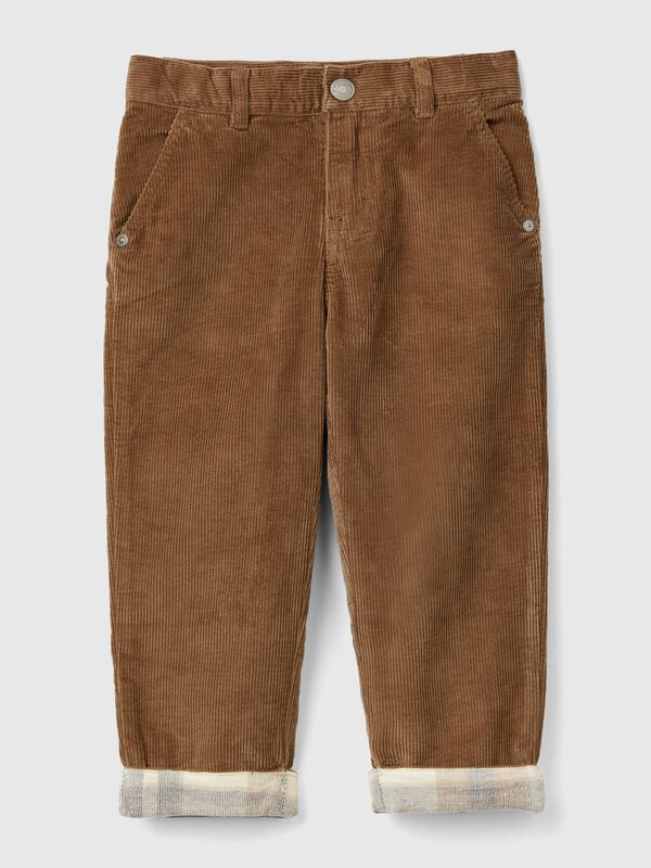 Trousers in velvet with cuff Junior Boy