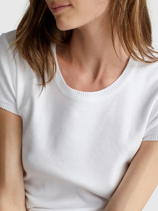 Short sleeve sweater in pure cotton Women