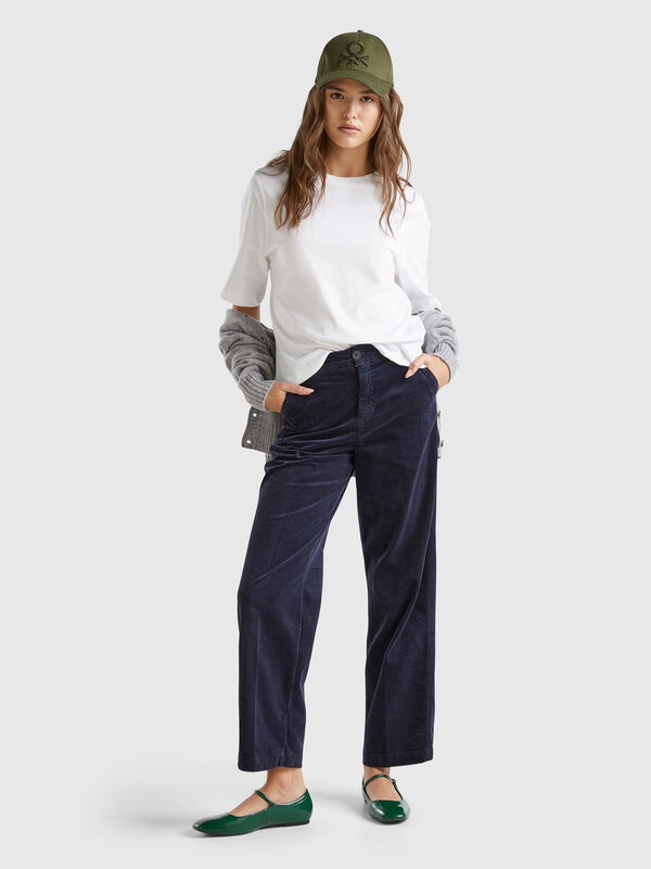 Wide velvet trousers Women