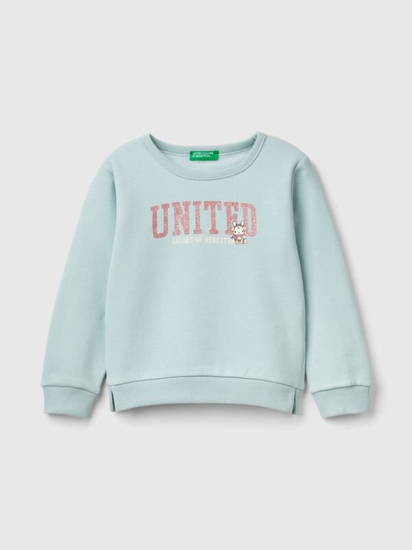 Pullover sweatshirt with glittery print Junior Girl