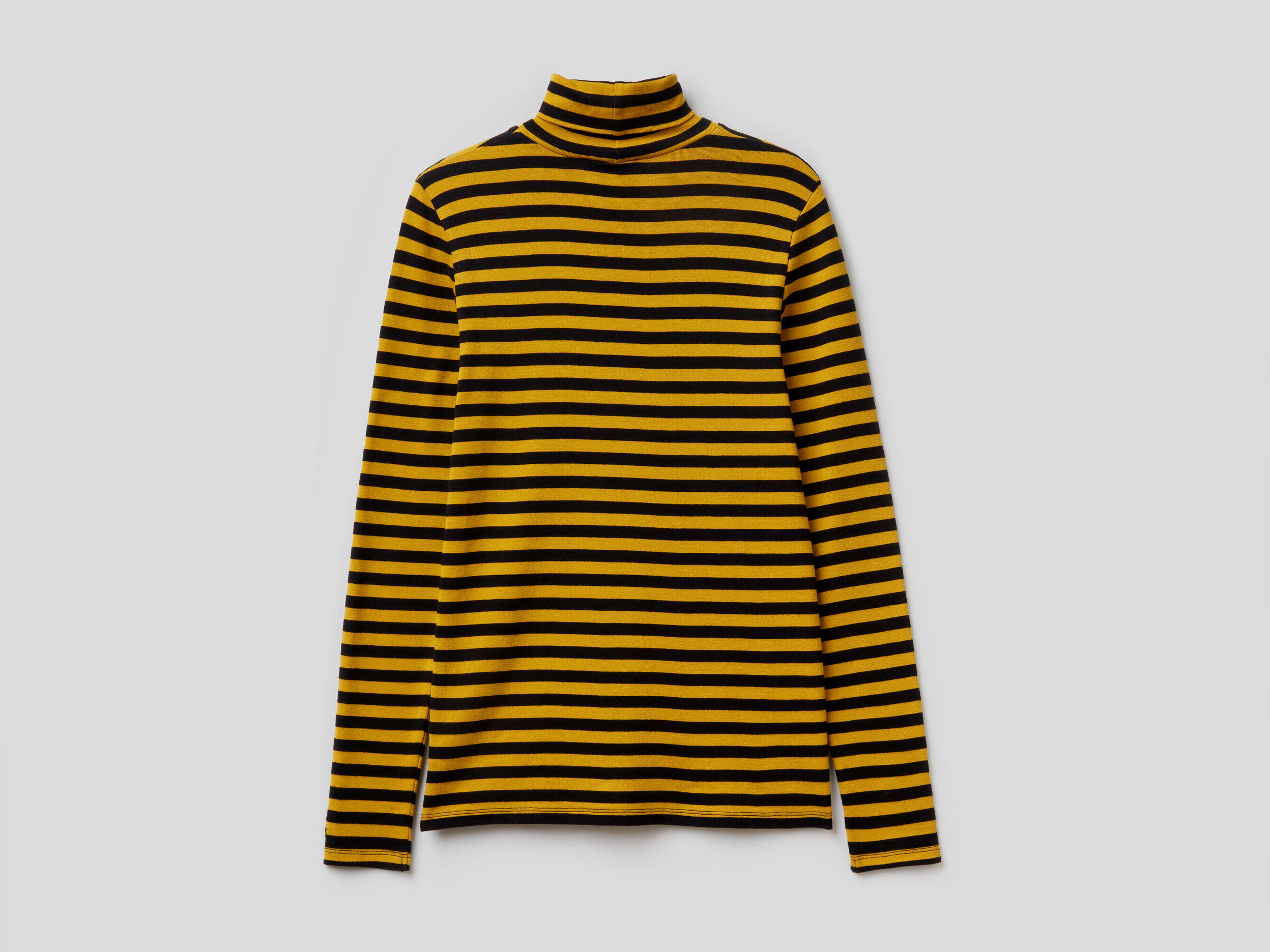 Yellow white sales striped turtleneck