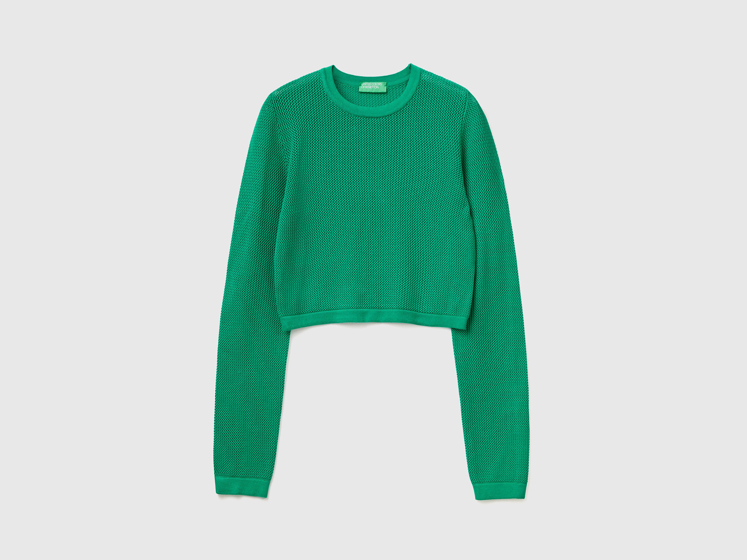 Green crop cheap top sweater