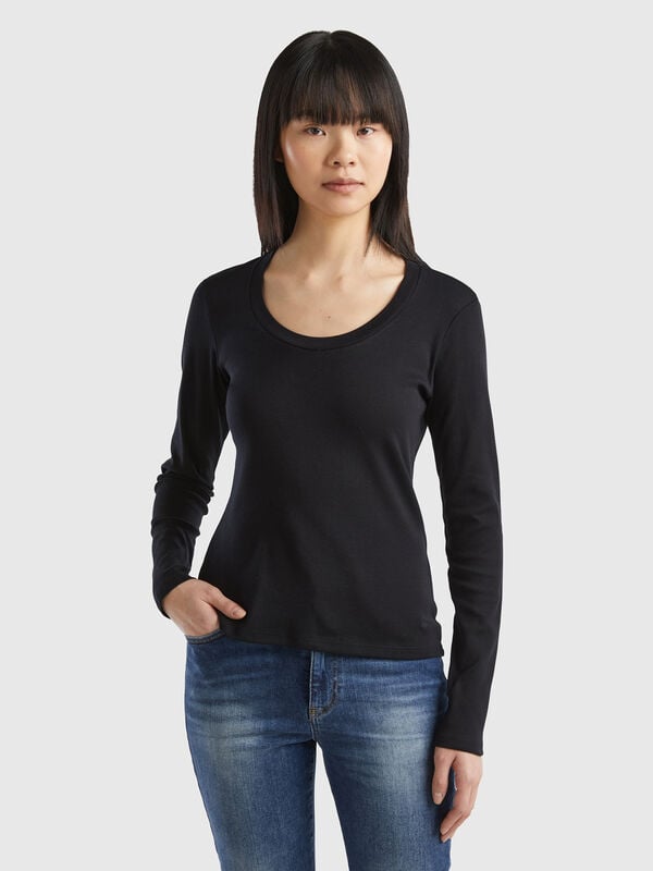 Long sleeve pure cotton t-shirt Women