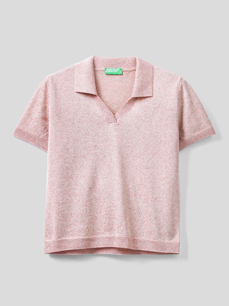 Short sleeve polo with lurex image number 1