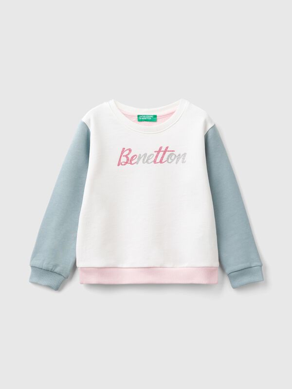 100% organic cotton sweatshirt with logo Junior Girl