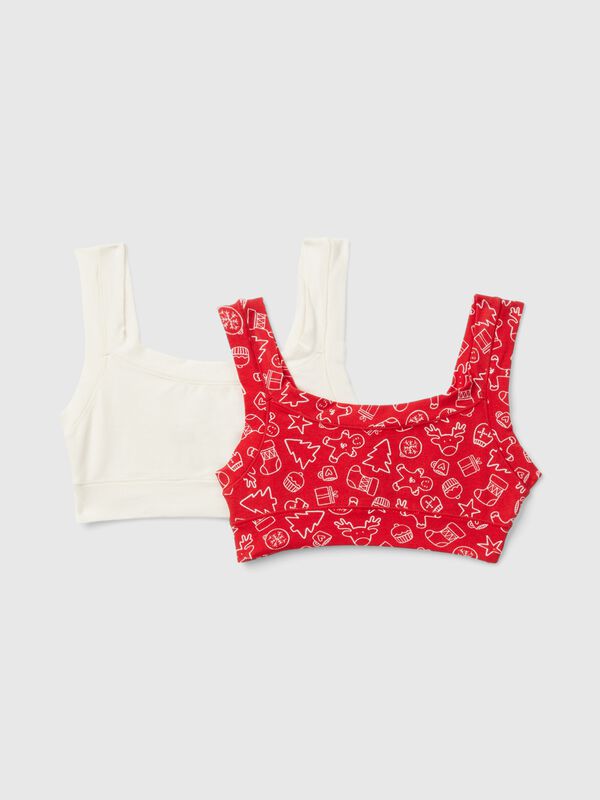 Two bras in super stretch cotton Junior Girl