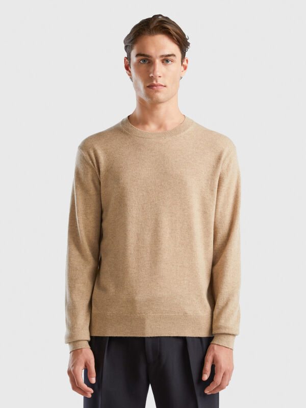 Beige sweater in pure cashmere Men