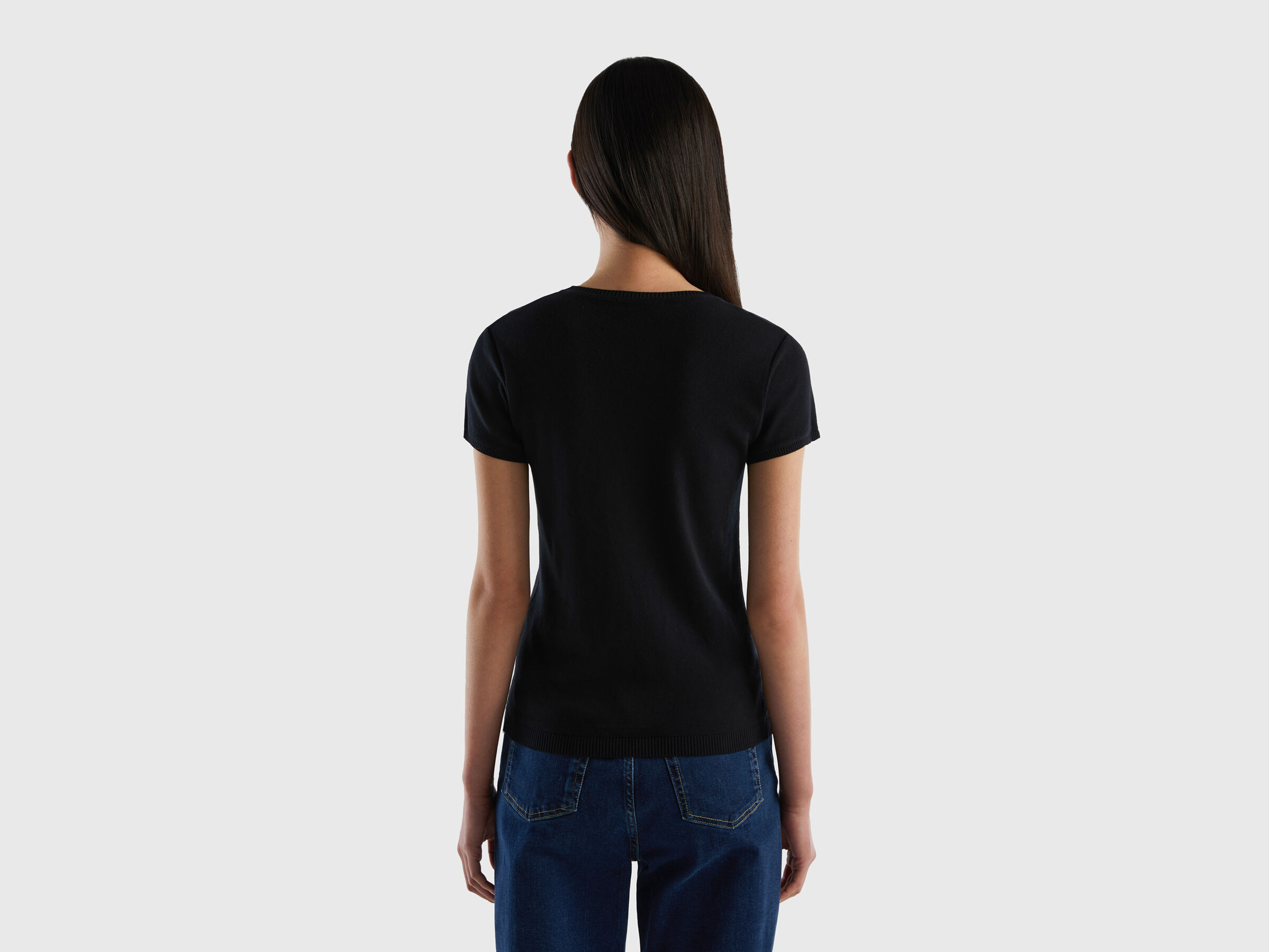 Short sleeve sweater in 100% cotton image number 2