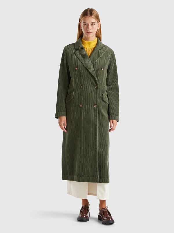 Double-breasted velvet trench coat Women