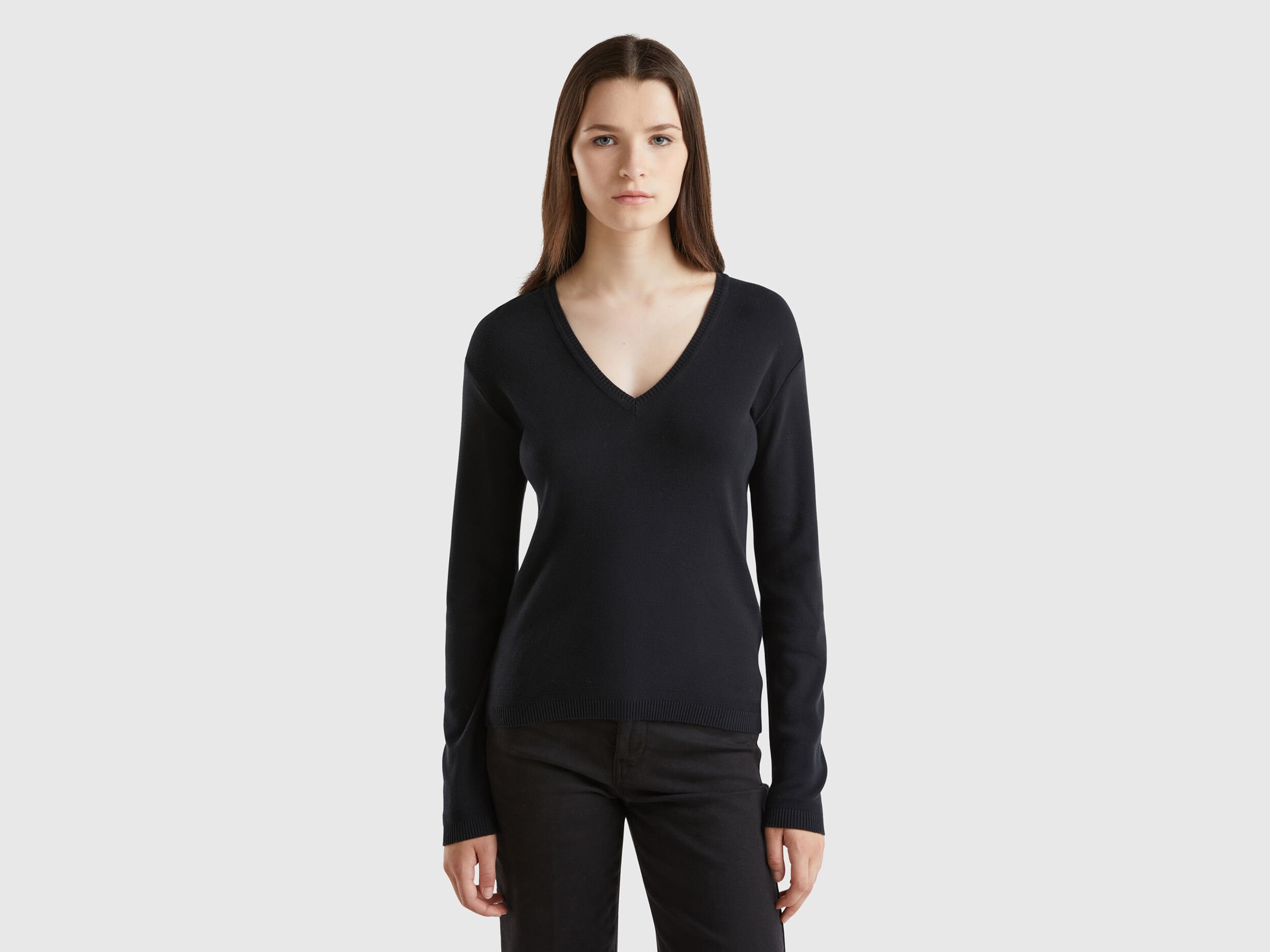 Women's v neck long sleeve sweater new arrivals