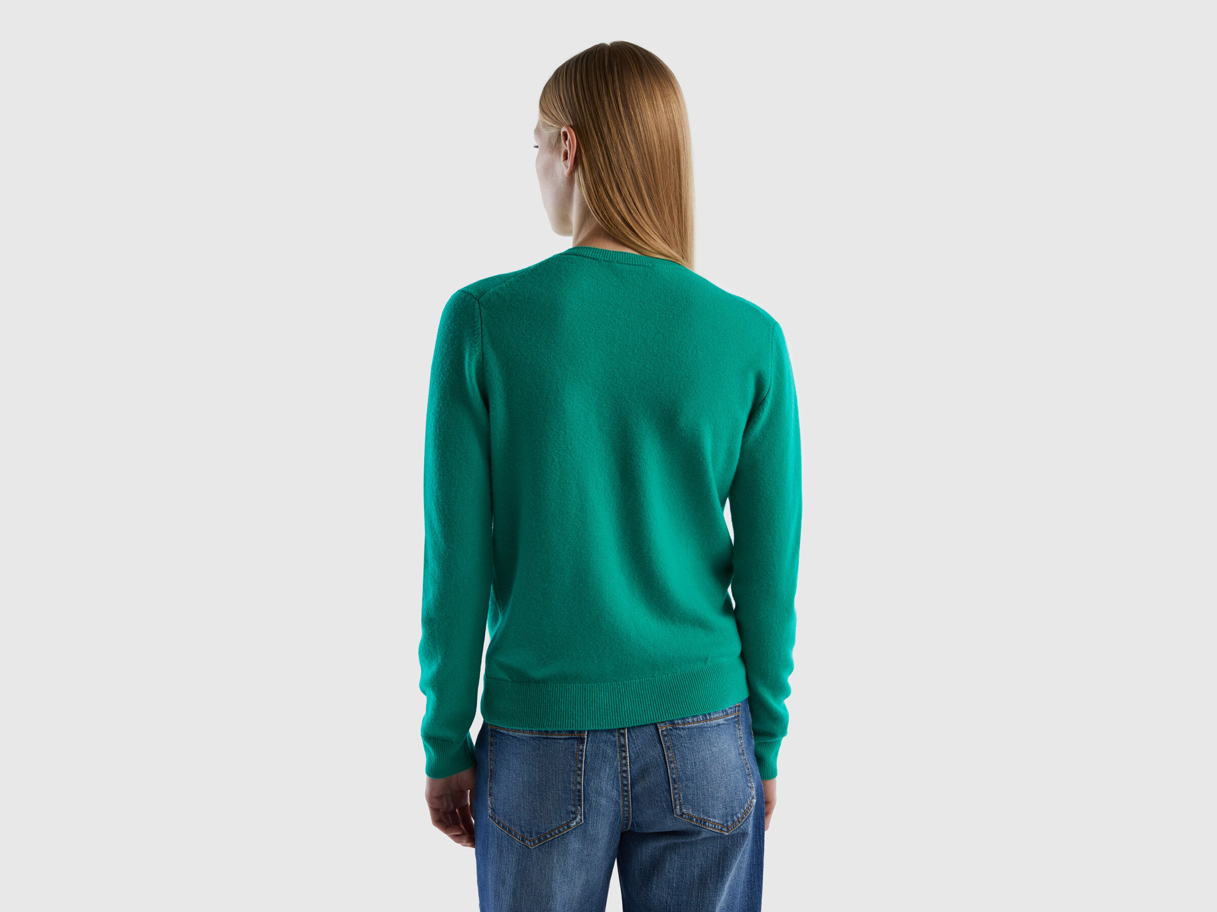 Crew neck cardigan in pure virgin wool image number 2