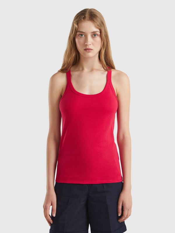 Plum tank top in pure cotton Women