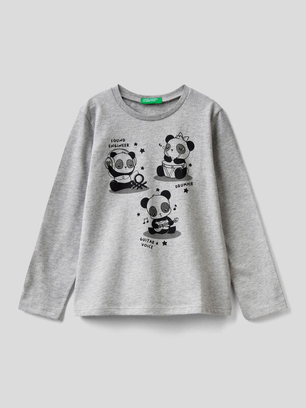 T-shirt in organic cotton with print Junior Girl